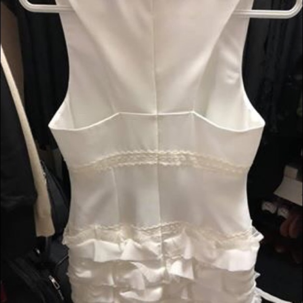 BCBG White Ruffle Dress - Picture 2 of 6